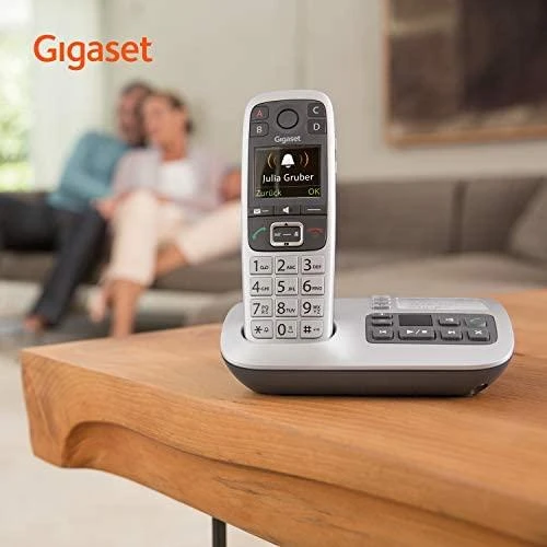 Gigaset E560A - DECT telefonas - Belaidis ragelis - Garsiakalbis - 200 įrašų - Skambintojo ID - Juodas,Sidabrinis