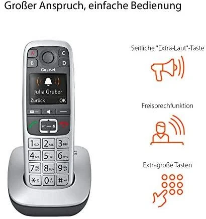 GIS Gigaset E560HX Analoginio ryšio / DECT telefonas Skambintojo ID Pilka, Sidabras