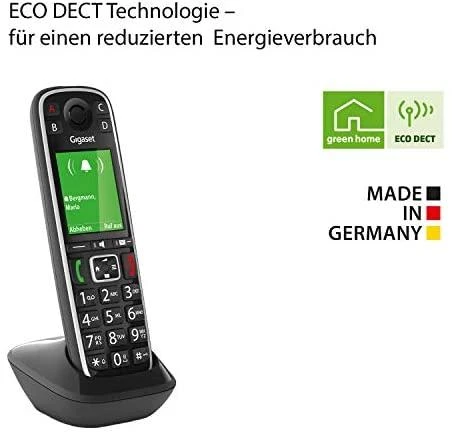 GIS Gigaset E720 Analoginio ryšio / DECT telefonas Skambintojo ID Juoda