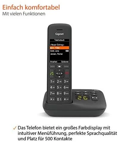 Gigaset C575A belaidis telefonas su atsakikliu - juodas