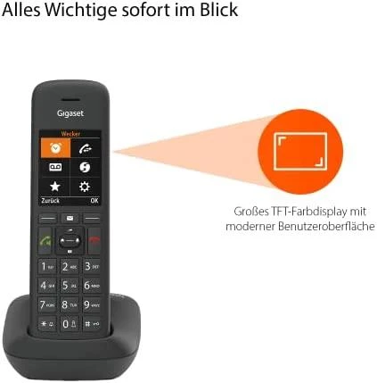 GIS Gigaset C575 Analoginio ryšio / DECT telefonas Skambintojo ID Juoda