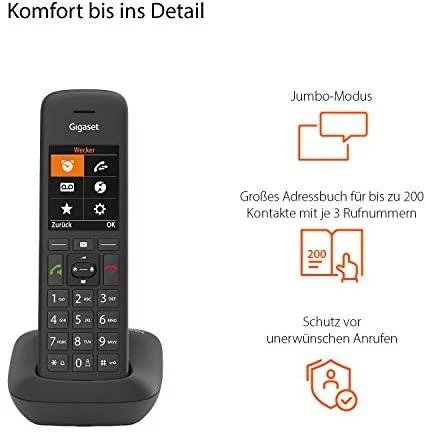 GIS Gigaset C575A Duo Analoginio ryšio / DECT telefonas Skambintojo ID Juoda
