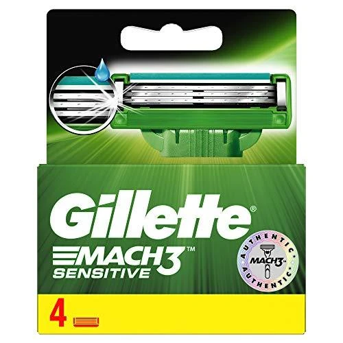„Gillette Mach3 Sensitive“ keičiami peiliukai vyrams, 4 vnt.