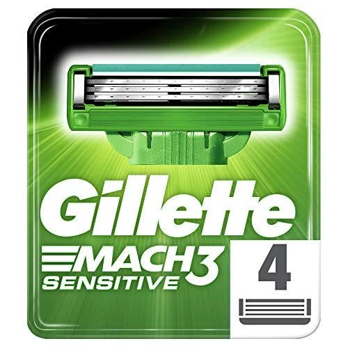 „Gillette Mach3 Sensitive“ keičiami peiliukai vyrams, 4 vnt.