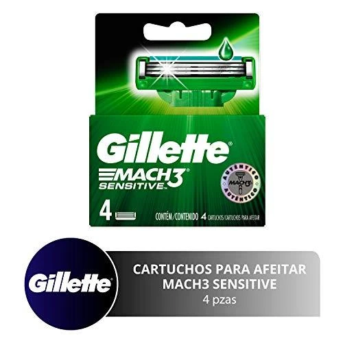 „Gillette Mach3 Sensitive“ keičiami peiliukai vyrams, 4 vnt.