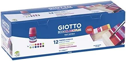 Giotto Decor akriliniai dažai, 12 spalvų pakuotė
