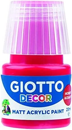 Giotto Decor rožiniai akriliniai dažai 25 ml buteliukas