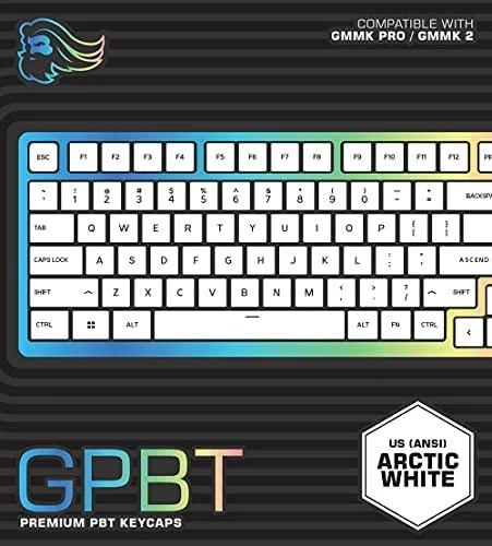 Klaviatūra Glorious PC Gaming Race GPBT Keycaps - Arctic Baltas, 114 vnt. ANSI