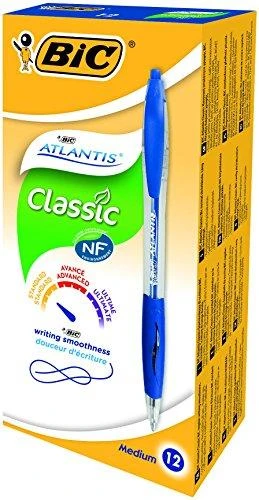 Bic Tušinukas Atlantis Classic 1.0 mm, mėlynas, pakuotėje 12 vnt. 136700