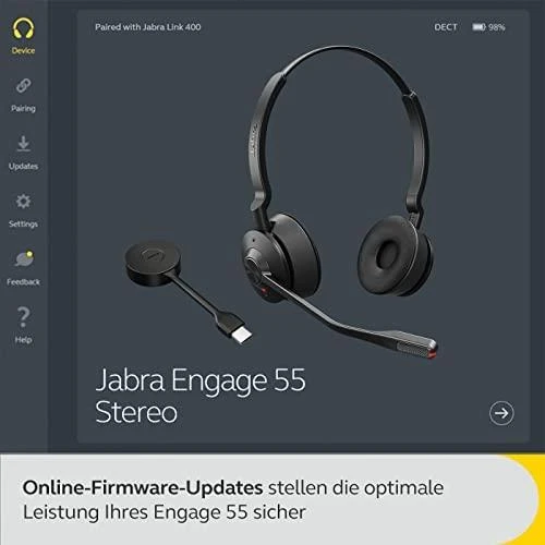 „Jabra Engage 55“ ausinės, stereofoninė, belaidė, USB-A, EMEA / APAC, DECT [UC sertifikuota]