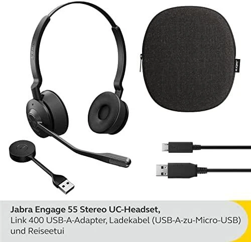 Jabra Engage 55 ausinių komplektas su priedais