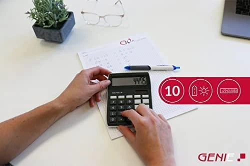 „Genie“ skaičiuotuvas „GENIE 840BK“ juodas 10 skaitmenų skaičiuotuvas