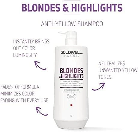 Šviesintų plaukų šampūnas Goldwell Blondes&amp;Highlights Anti-Geltona Šampūnas 1000ml