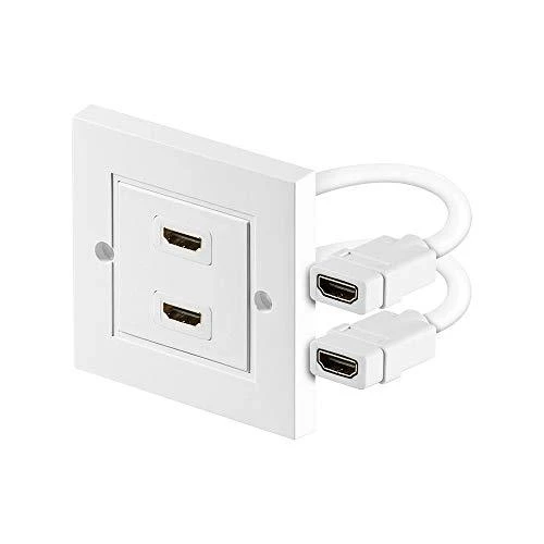 Goobay dvigubas HDMI lizdas, baltas
