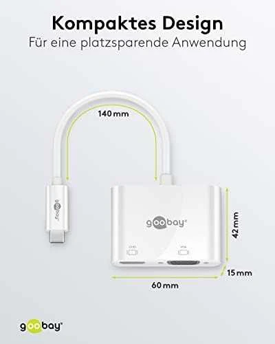 Goobay Apvalus | USB-C kelių prievadų adapteris HDMI+VGA | 52430