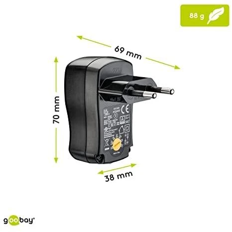 Premiumcord Goobay Universalus maitinimo adapteris 230V/3-12V DC 600mA