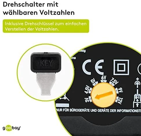 Premiumcord Goobay Universalus maitinimo adapteris 230V/3-12V DC 600mA