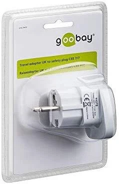 Goobay TECHLY 942709 Techly Maitinimo kištuko adapteris UK/EU 13A, UK/BS - CEE 7/7 baltas