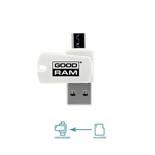 Micro SD kortelių skaitytuvas Goodram OTG (USB+microUSB)