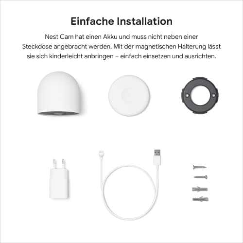 Google Nest Cam - Netzwerk-Überwachungskamera - Außenbereich, Innenbereich - Wetterfest - Farbe (Tag&Nacht) - 2 MP - 1920 X 1080 - 1080p - Audio - D