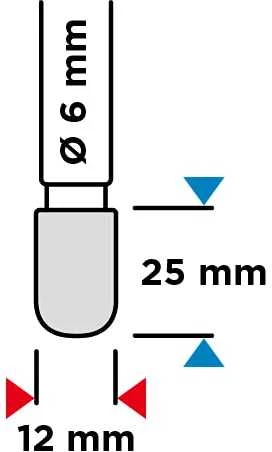 Graphite HM metalo pjaustytuvas, C tipas (cilindrinis suapvalintas), 12 x 25 mm, kotas 6 x 45 mm