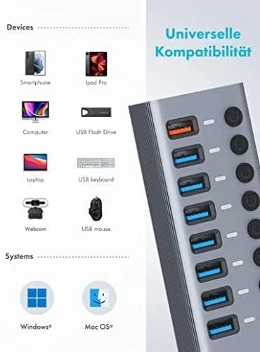 GAU GRAUGEAR G-HUB71-A sąsajos šakotuvas USB 3.2 Gen 1 (3.1 Gen 1) Type-A 5000 Mbit/ai