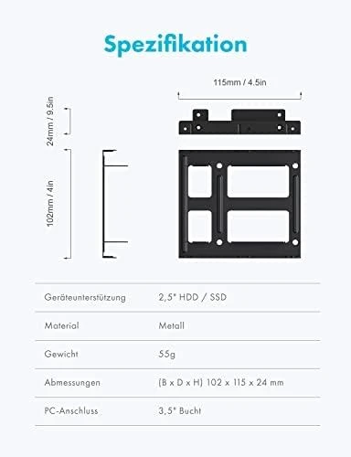 Nezatříděno Graugear GRAUGEAR Konverter M.2 NGFF SSD/HDD 2,5" auf 3,5'' SATA