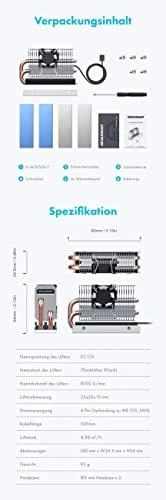 Nezatříděno Graugear M.2 disko radiatorius su ventiliatoriumi (G- M2HP04- F)