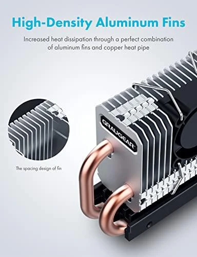 Nezatříděno Graugear M.2 disko radiatorius su ventiliatoriumi (G- M2HP04- F)