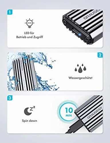 Kietasis diskas Nezatříděno Graugear prijungimo stotelė GRAUGEAR externes Gehäuse M.2NVMe SSD PCIe3.0 10Gbit mažmeninė prekyba