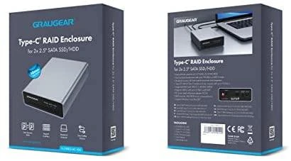 GAU GRAUGEAR G-25RD2-AC-10G saugojimo diskų korpusas HDD / SSD aptvaras Sidabras 2.5″