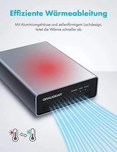 GAU GRAUGEAR G-25RD2-AC-10G saugojimo diskų korpusas HDD / SSD aptvaras Sidabras 2.5″