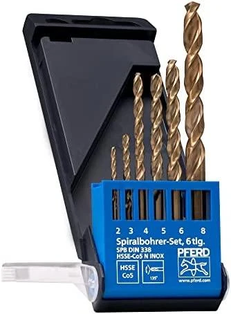 Grąžtas 6 dalių metalo grąžtų rinkinys PFERD DIN338 HSSG N Inox 6TLG