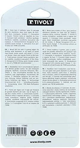 Grąžtas Tivoly Medžio grąžtų rinkinys, keturių briaunų 20/22/25 mm + 1 prailginimas, 1/4 šešiakampis kotelis