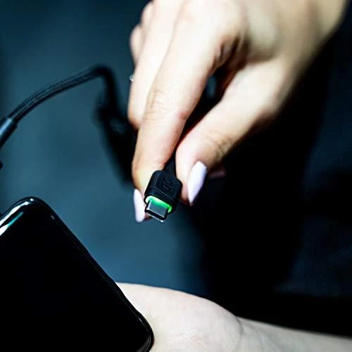 Green Cell Žalias Cell GREENCELL KABGC06 kabelis Žalias Cell Ray USB laidas - USB-C 120cm su žalias LED apšvietimu ir atrama