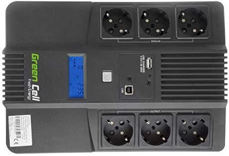 Green Cell Žalias Cell GREENCELL UPS06 UPS Žalias Cell AiO su LCD 600VA
