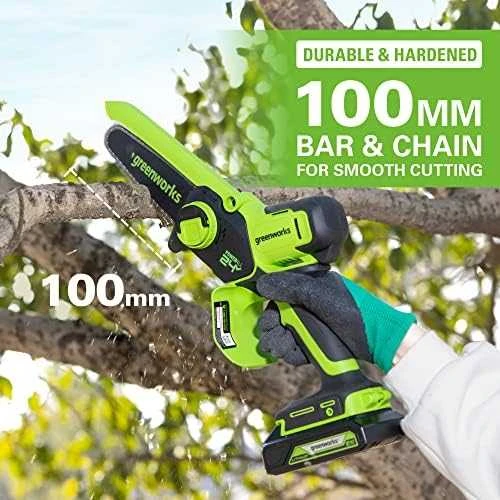 Grandininis pjūklas Greenworks G24MCS10; 24 V (be akumuliatoriaus ir pakrovėjo)