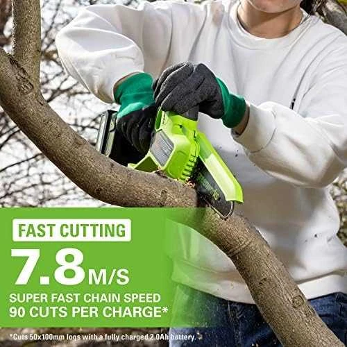 Grandininis pjūklas Greenworks G24MCS10; 24 V (be akumuliatoriaus ir pakrovėjo)