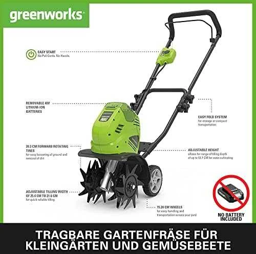 Kultivatorius Greenworks G40TL; 40 V (be akumuliatoriaus ir pakrovėjo)