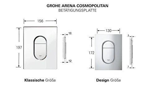 WC klavišas Grohe, Arena Cosmopolitan chromas, horizontalus