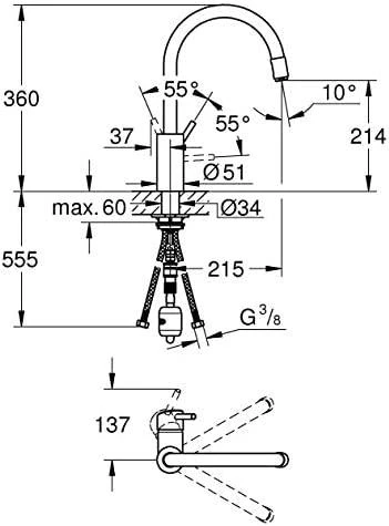 Virtuvės maišytuvas Grohe Concetto OHM 32663003