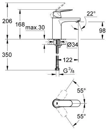 Grohe Praustuvo maišytuvas EUROSMART Cosmo M-Size be d.v., chromas