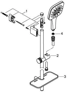 Rankinio dušo komplektas GROHE RAINSHOWER SMARTACTIVE 130 CUBE, 26587LS0, moon baltas