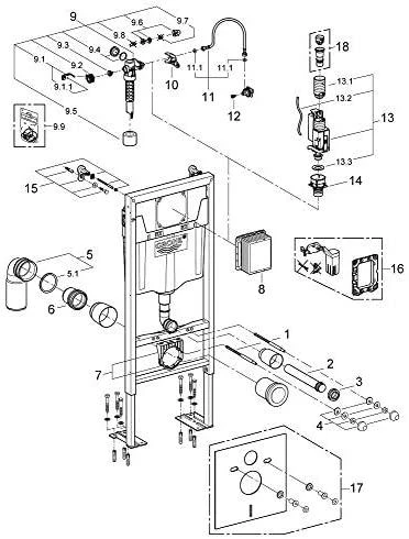 Grohe Rapid SL WC rėmas su tvirtinimu 1,13 m (2in1)
