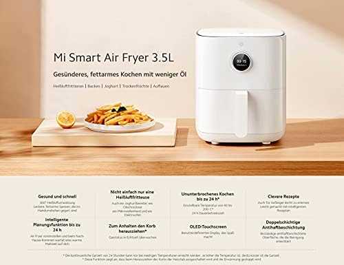 Gruzdintuvė Xiaomi Mi Smart Air Fryer Power 1500 W, Talpa 3.5 l, Balta