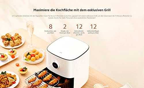 Gruzdintuvė Xiaomi Mi Smart Air Fryer Power 1500 W, Talpa 3.5 l, Balta