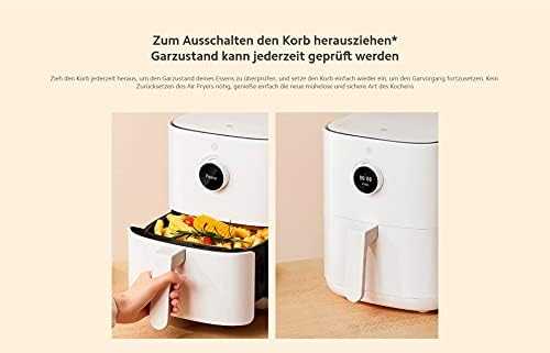 Gruzdintuvė Xiaomi Mi Smart Air Fryer Power 1500 W, Talpa 3.5 l, Balta