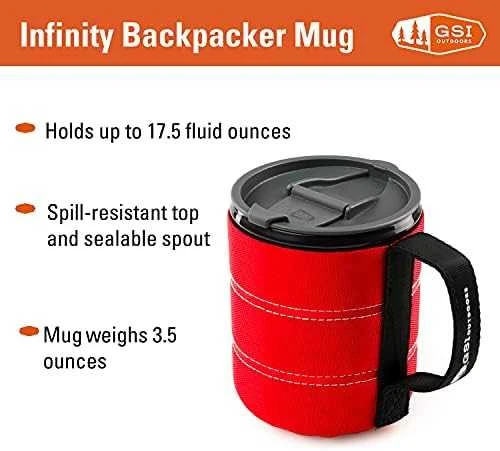 Gsi Outdoors JAV Termo puodelis GSI Infinity Backpacker Mug red 500ml - Raudona