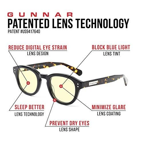 Triton GUNNAR Optiks Emery kompiuterio akiniai - skaidrus lęšis, juodas/vėžlio kiauras