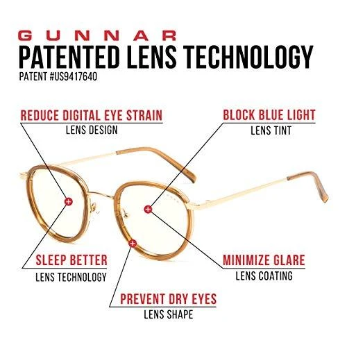 GUNNAR Optiks Atherton kompiuterio akiniai - skaidrūs lęšiai, auksiniai